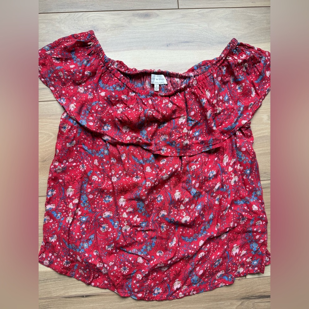 Lucky Brand Floral Red Women's Top